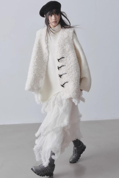 Winter-Kunstlammwollmantel