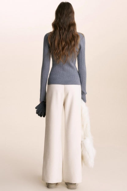 Fine Cable Knit Cardigan