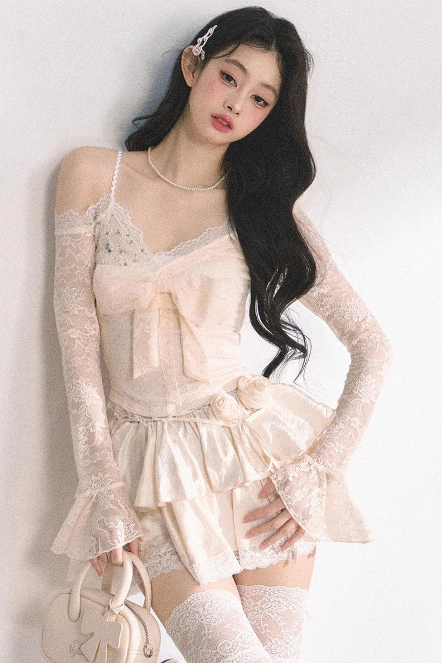 Floral Lace Bustier Skirt