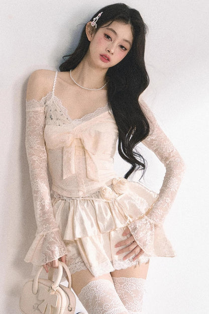 Floral Lace Bustier Skirt