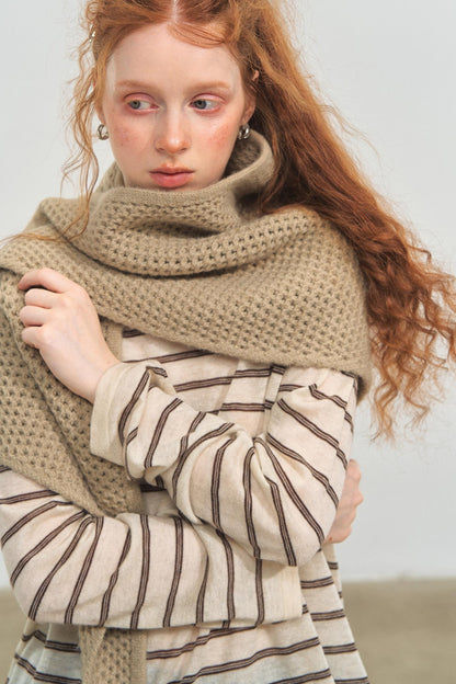 Vintage Striped Gray Knit Top