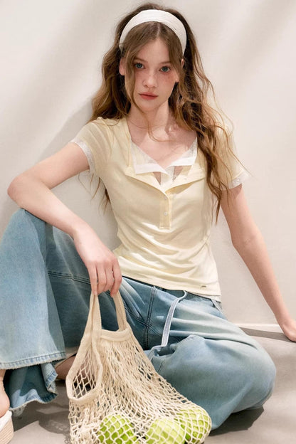 Green-Yellow Layered Tee