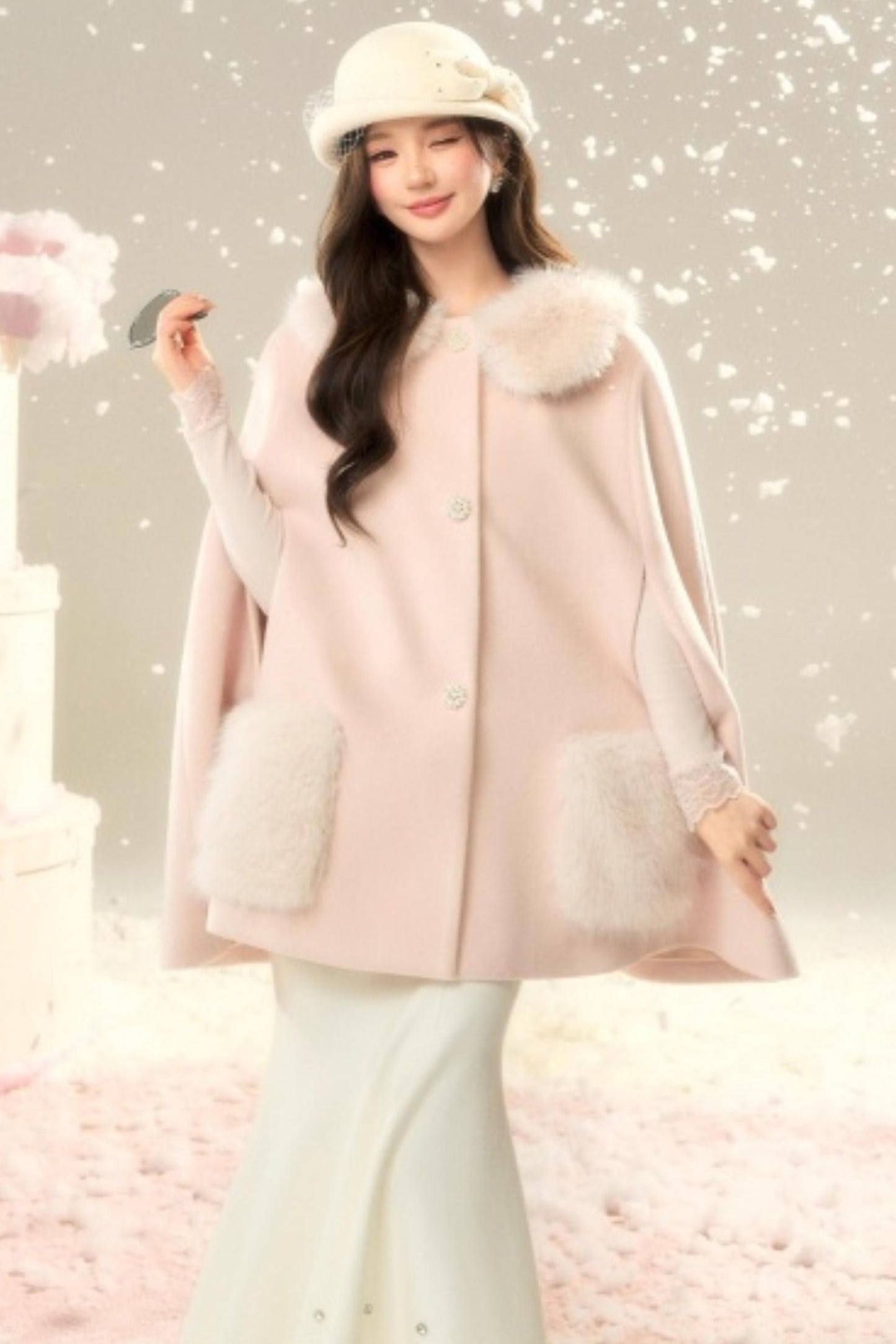 Elegant Woolen Princess Coat