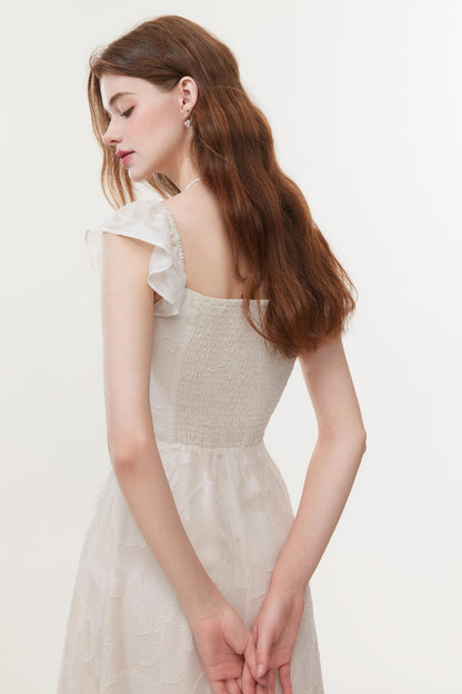 Slim Fit Square Neck Jacquard Dress