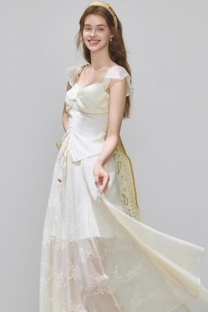 Summer V-Neck Skirt Tops Set-Up