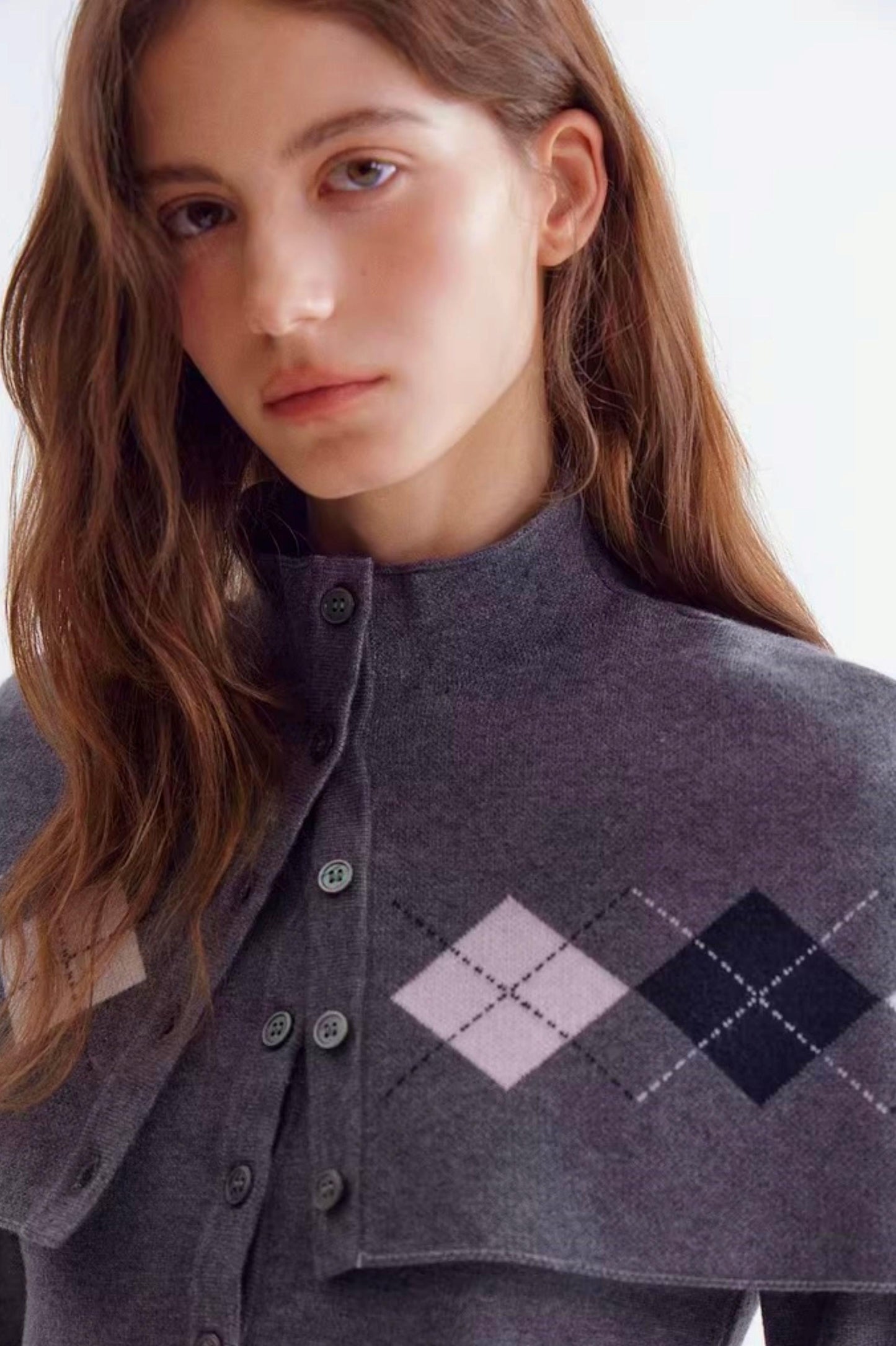 Argyle Jacquard Cardigan Set