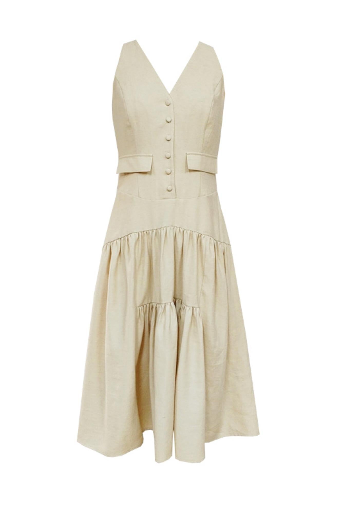 V-Neck Linen Summer Dress