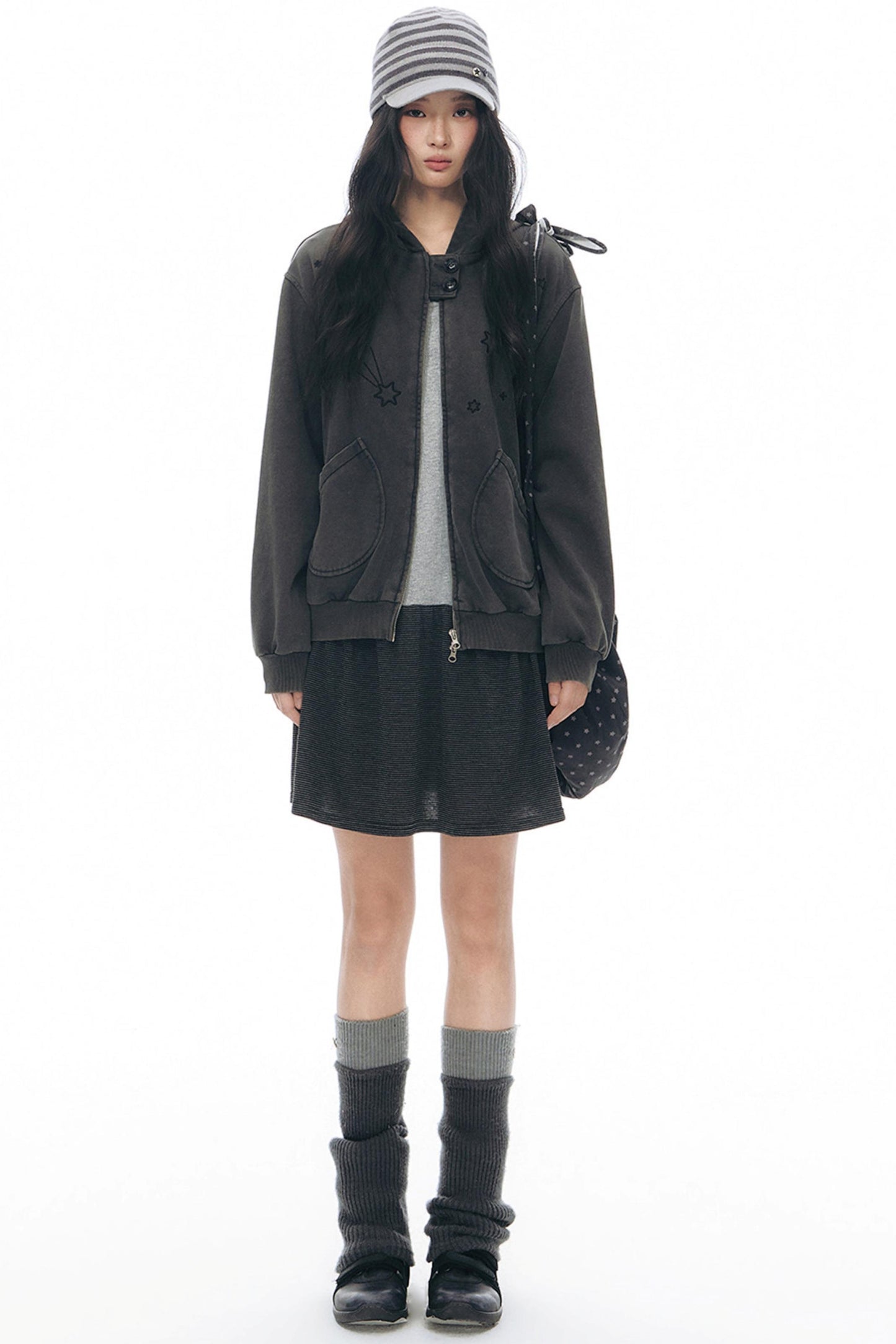 Striped Knit Baseball Cap