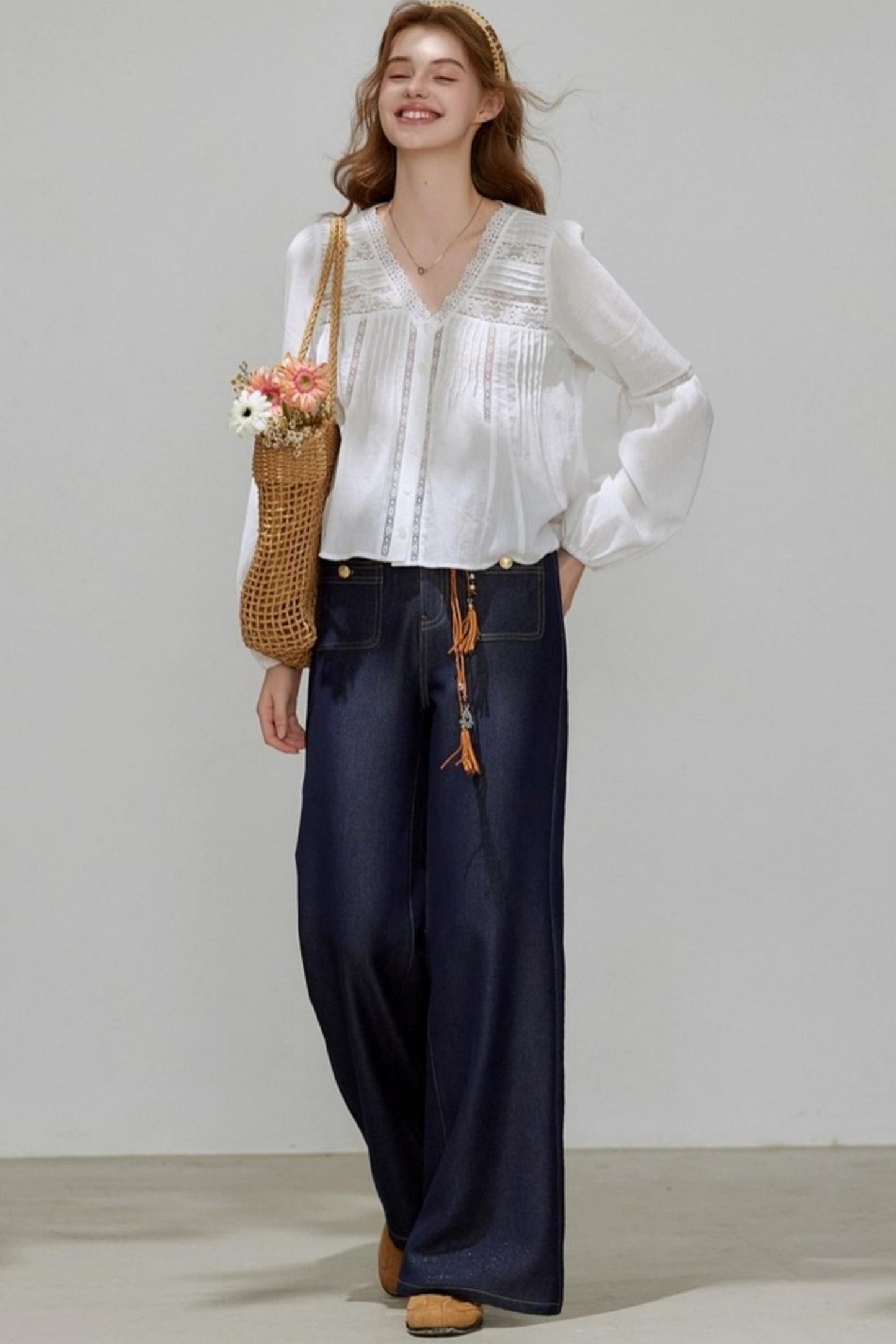 Autumn High Waist Denim Pants