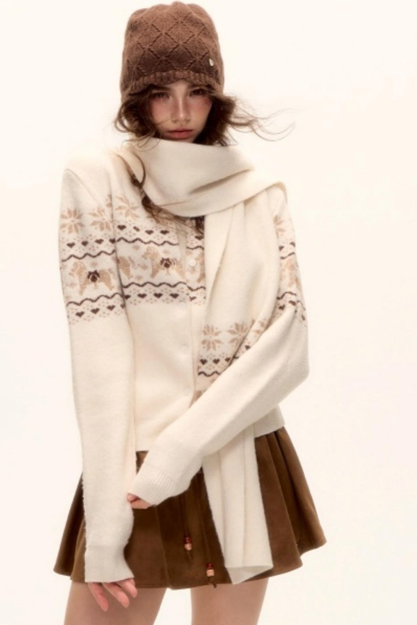 Fair Isle Wool Cardigan Set-Up