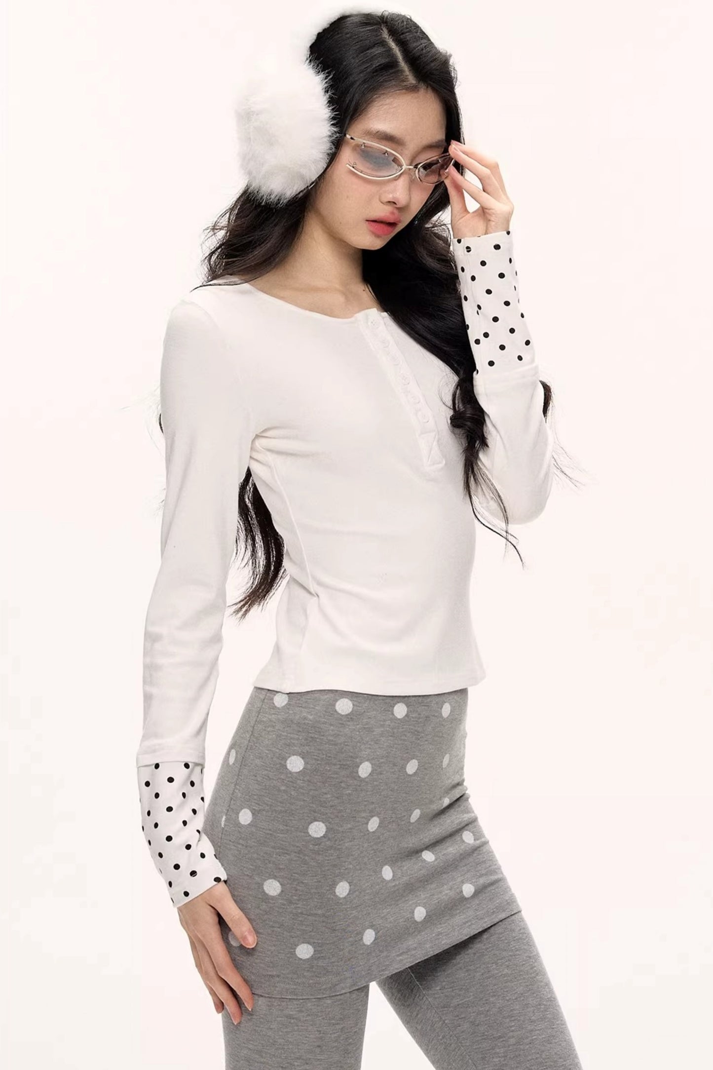 Zircon Polka Dot Knit Top