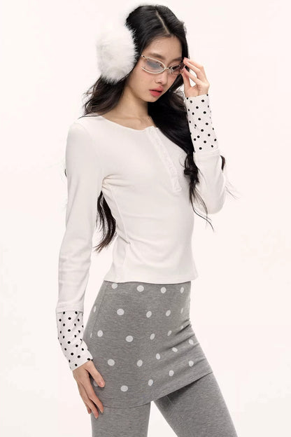 Zircon Polka Dot Knit Top