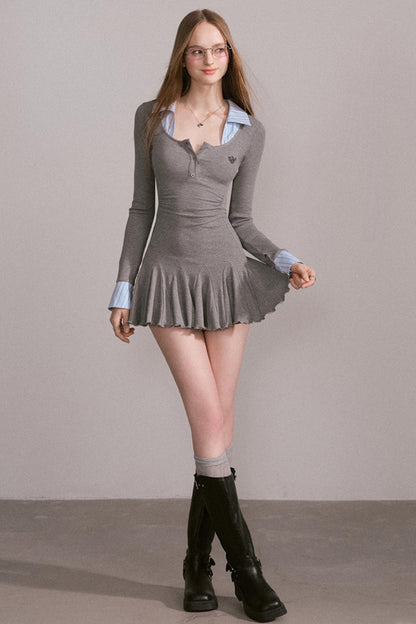 Luxury Gray Slimming Dress