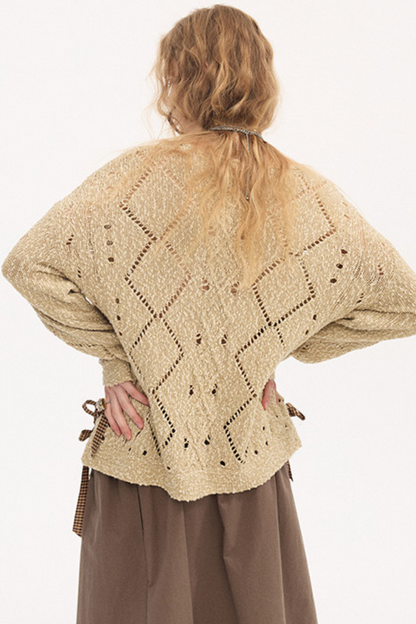 Strappy Quilted Hollow Sweater