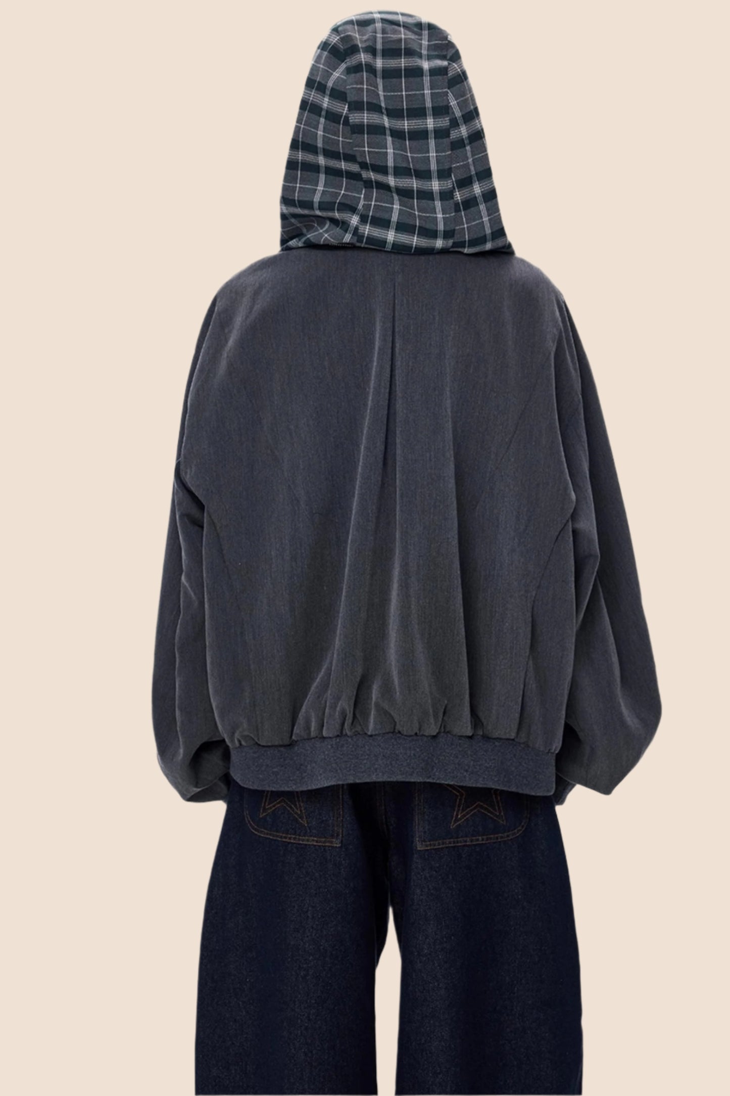 Loose Plaid Pocket Jacket