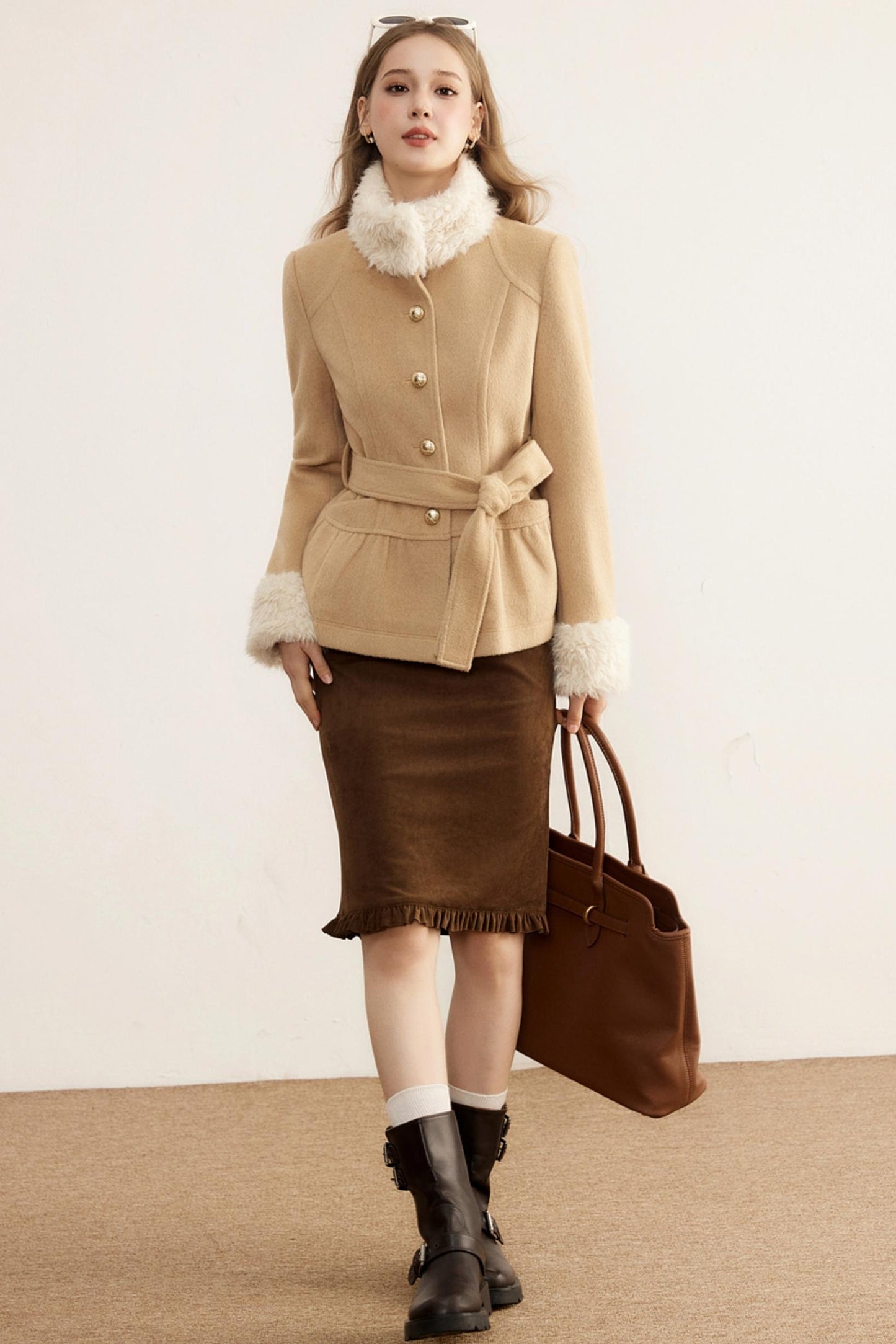 Winter Retro Lambswool Patchwork Jacket