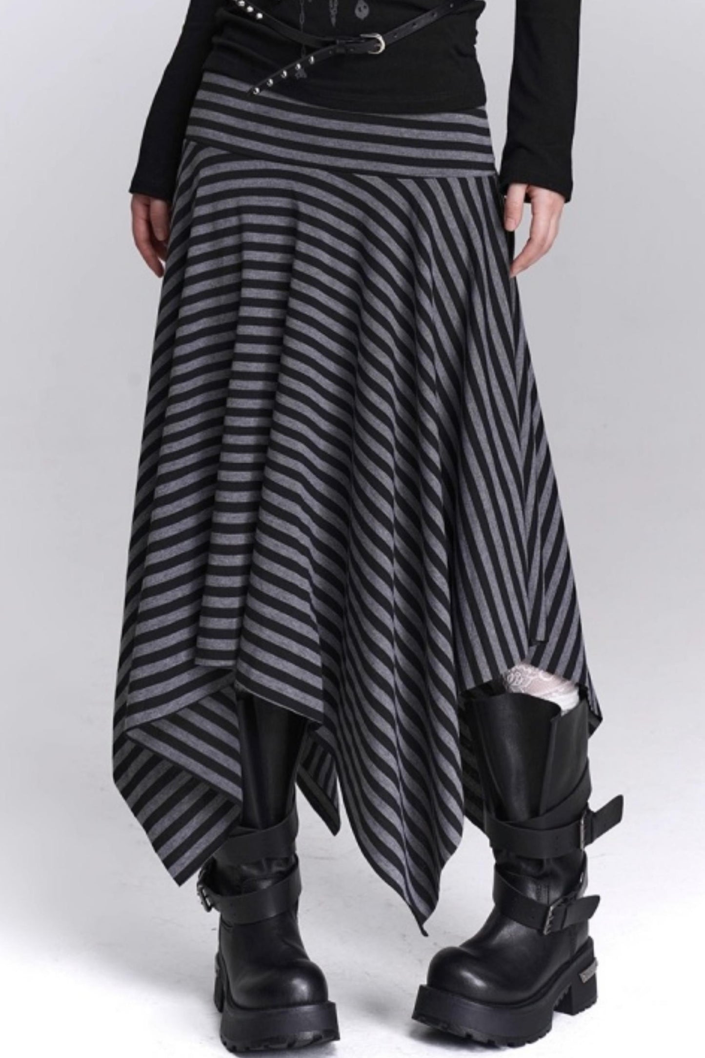 Asymmetrical Striped Skirt