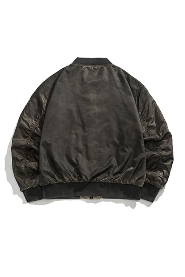 Washed Distressed Flight Jacket