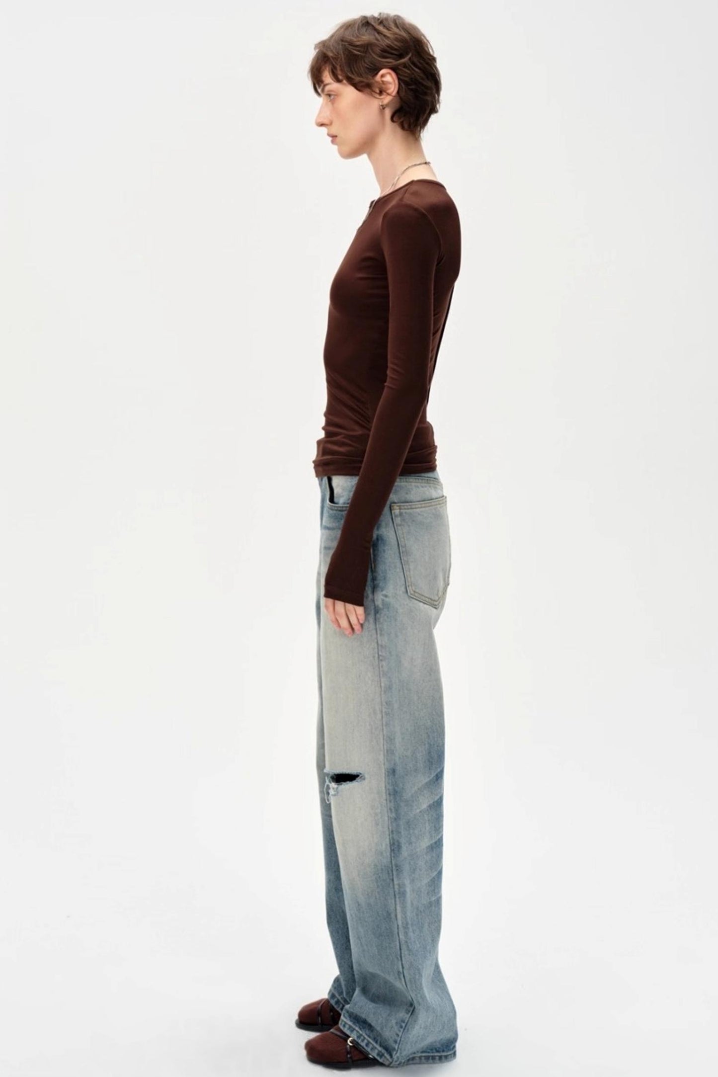 Versatile Knitted Striped Wool Base Shirt