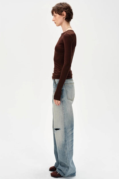 Versatile Knitted Striped Wool Base Shirt