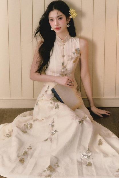 Sequin Embroidered Chinese Skirt