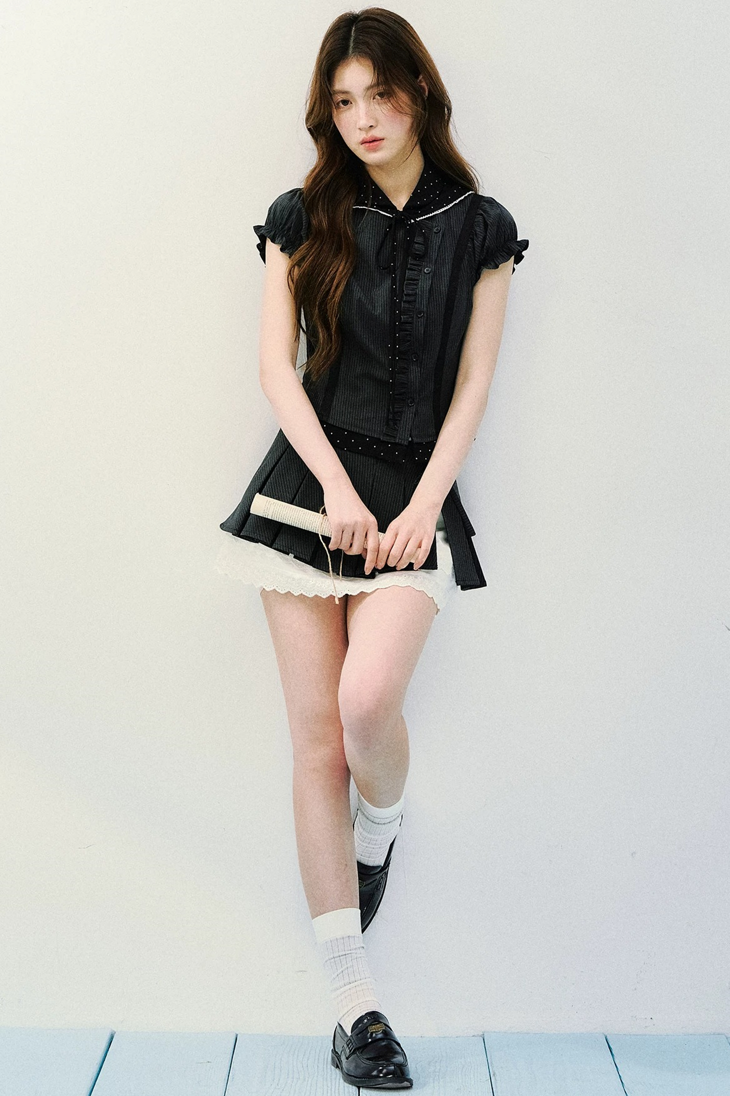 Striped Patchwork Blouse Set-Up