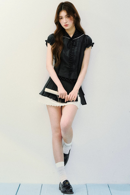Striped Patchwork Blouse Set-Up