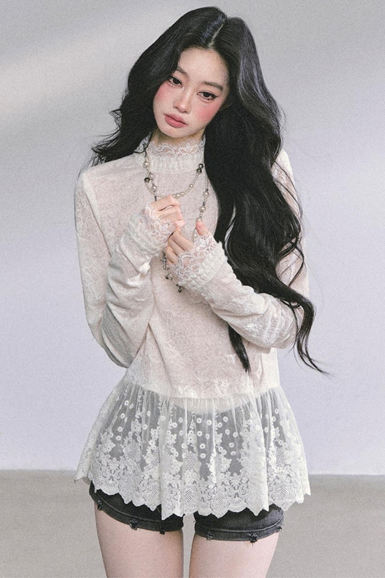 Pure Hollow Lace Top