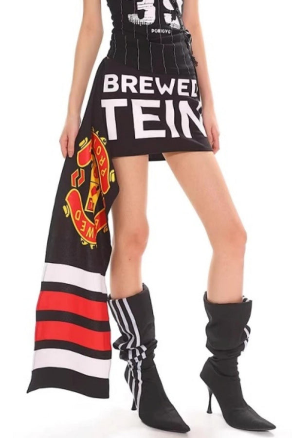 레트로 슬림핏 미니스커트 셋업