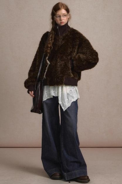 Thickened Lambswool Suede Jacket