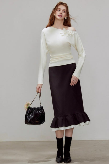 High-Waisted Black Mermaid Skirt