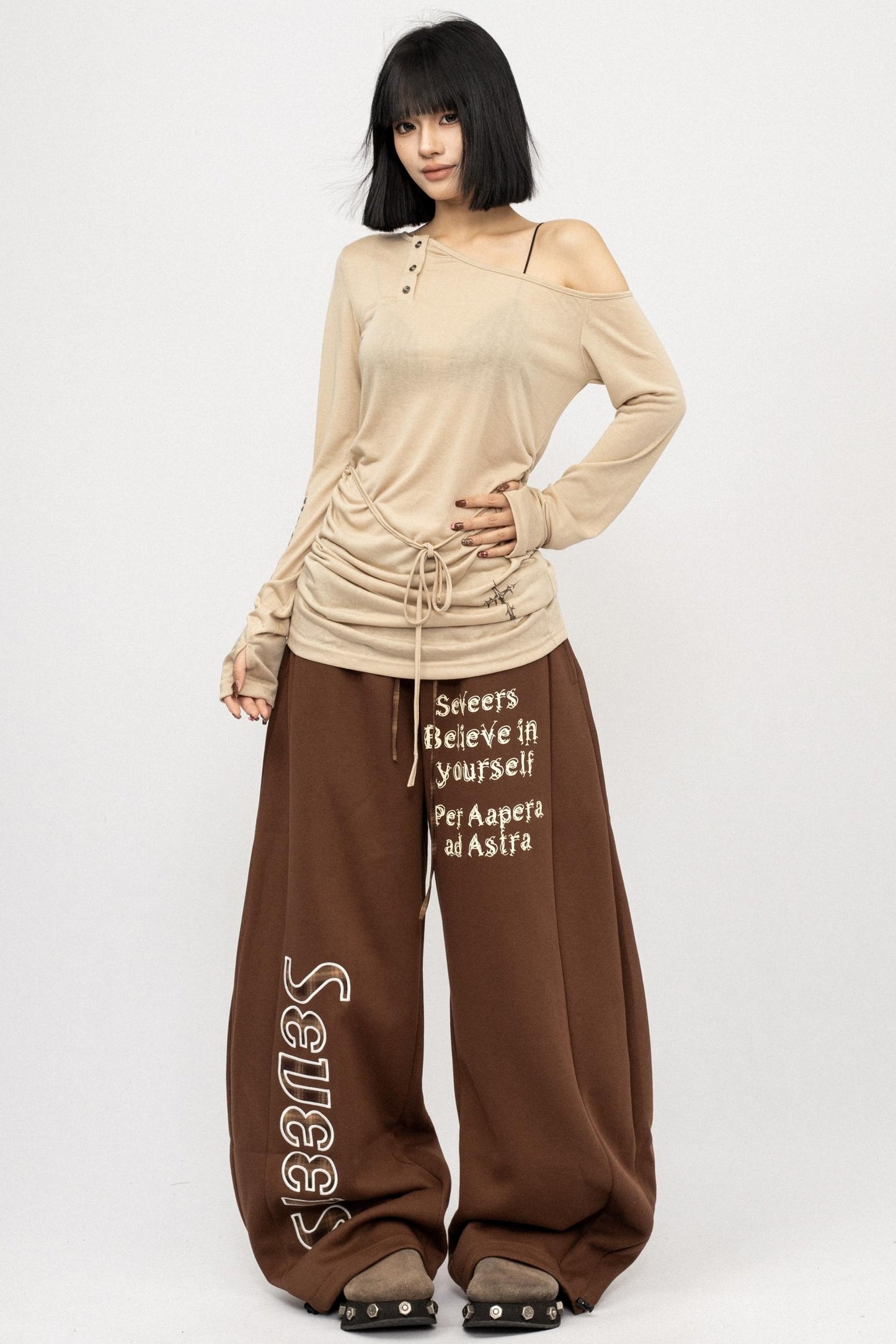 Retro Spice Girl Wide-Leg Pants