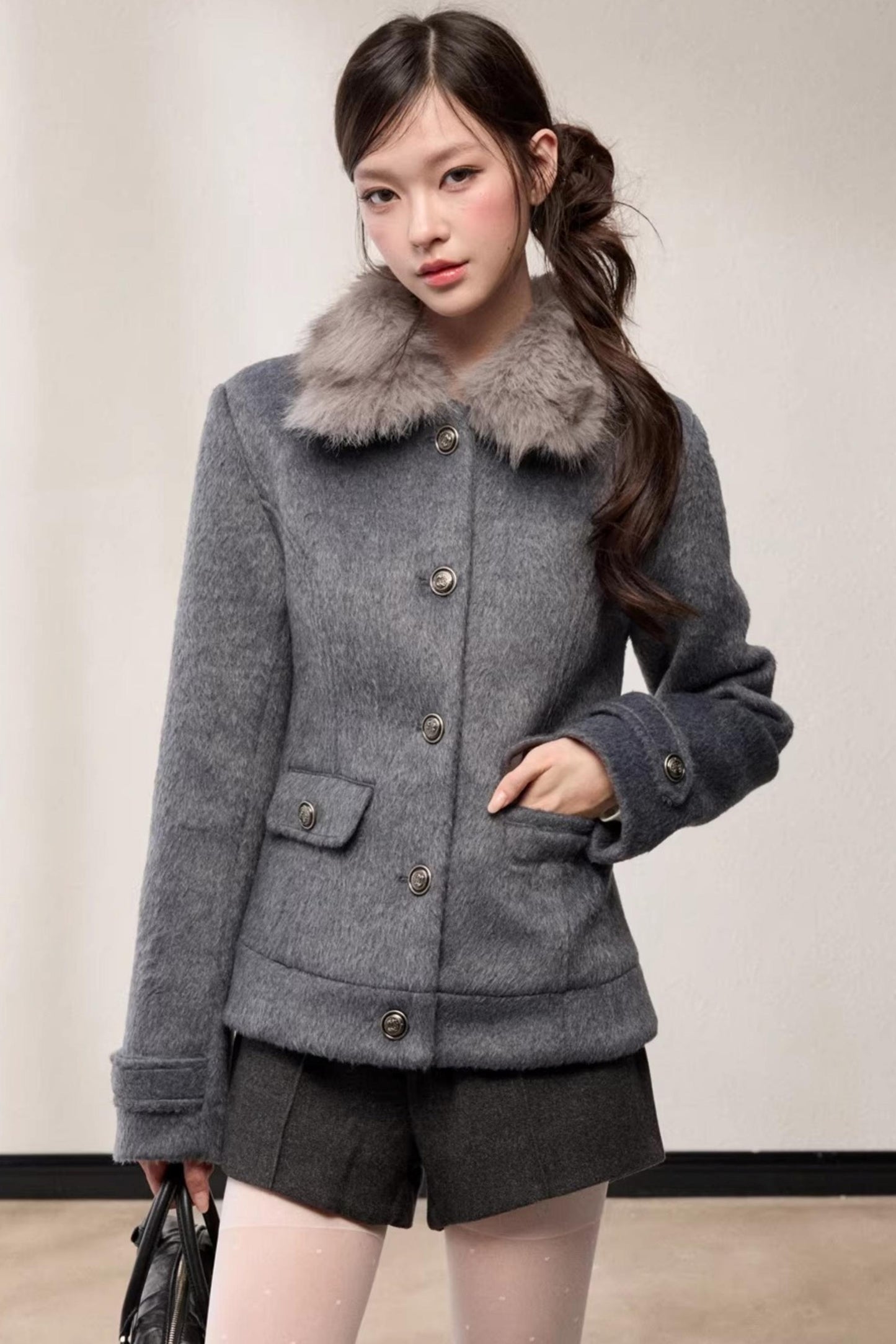 Single-Breasted Woolen Jacket