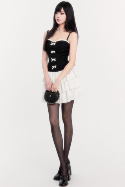 Retro Tweed Waist Jacket Dress Set-Up