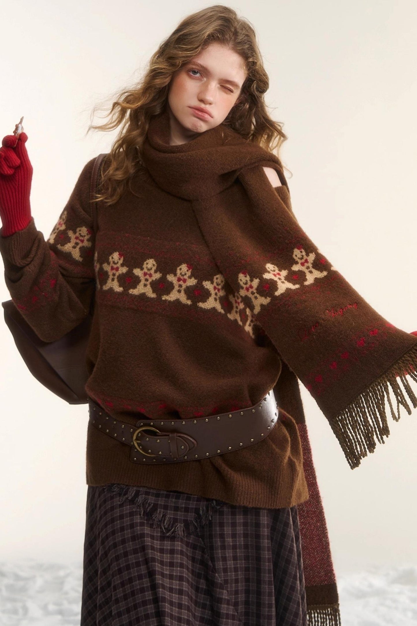 Gingerbread Man Fair Isle Sweater Set