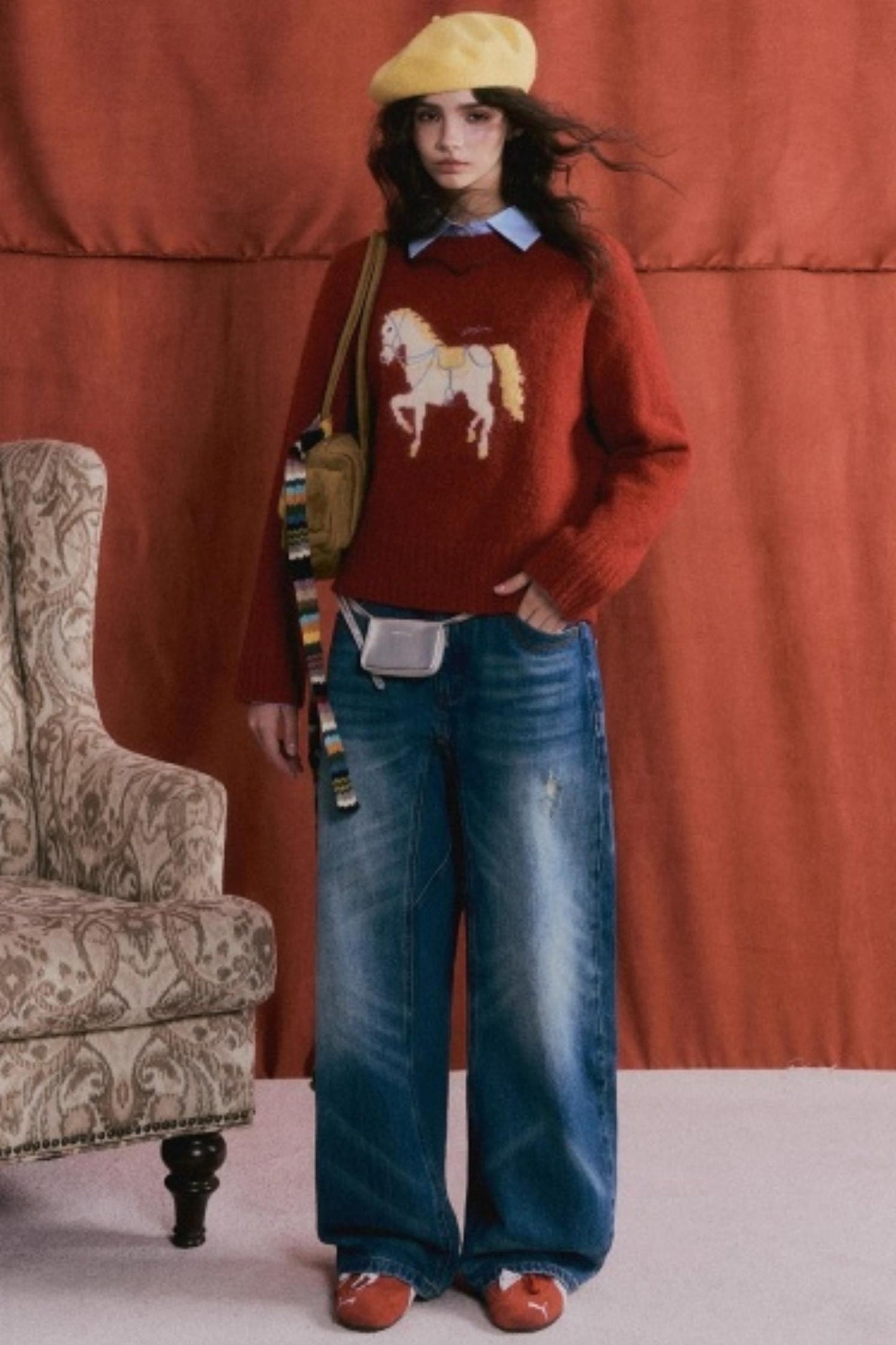 Retro Washed Denim Pants