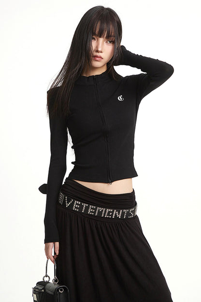 Sporty Slim Fit Zipper Top