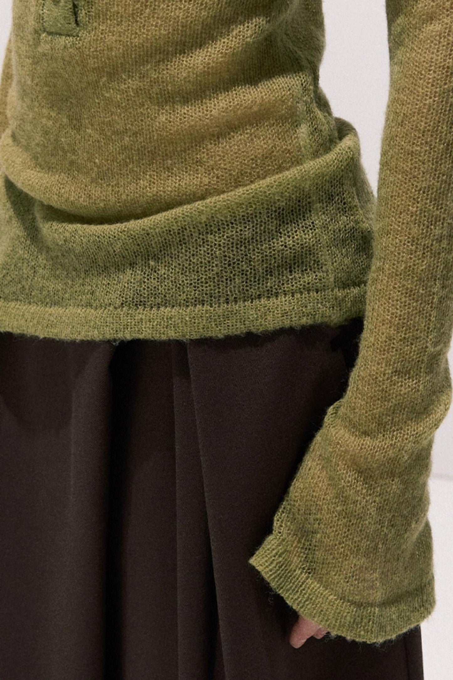 Tencel Wool Pleats Wide-Leg Pants