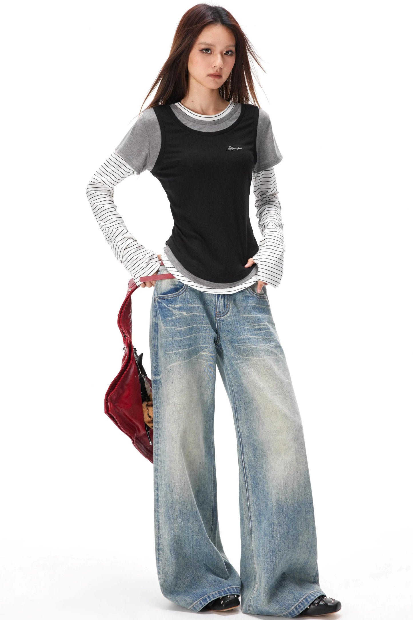 Striped Patchwork Color-Block Sweater