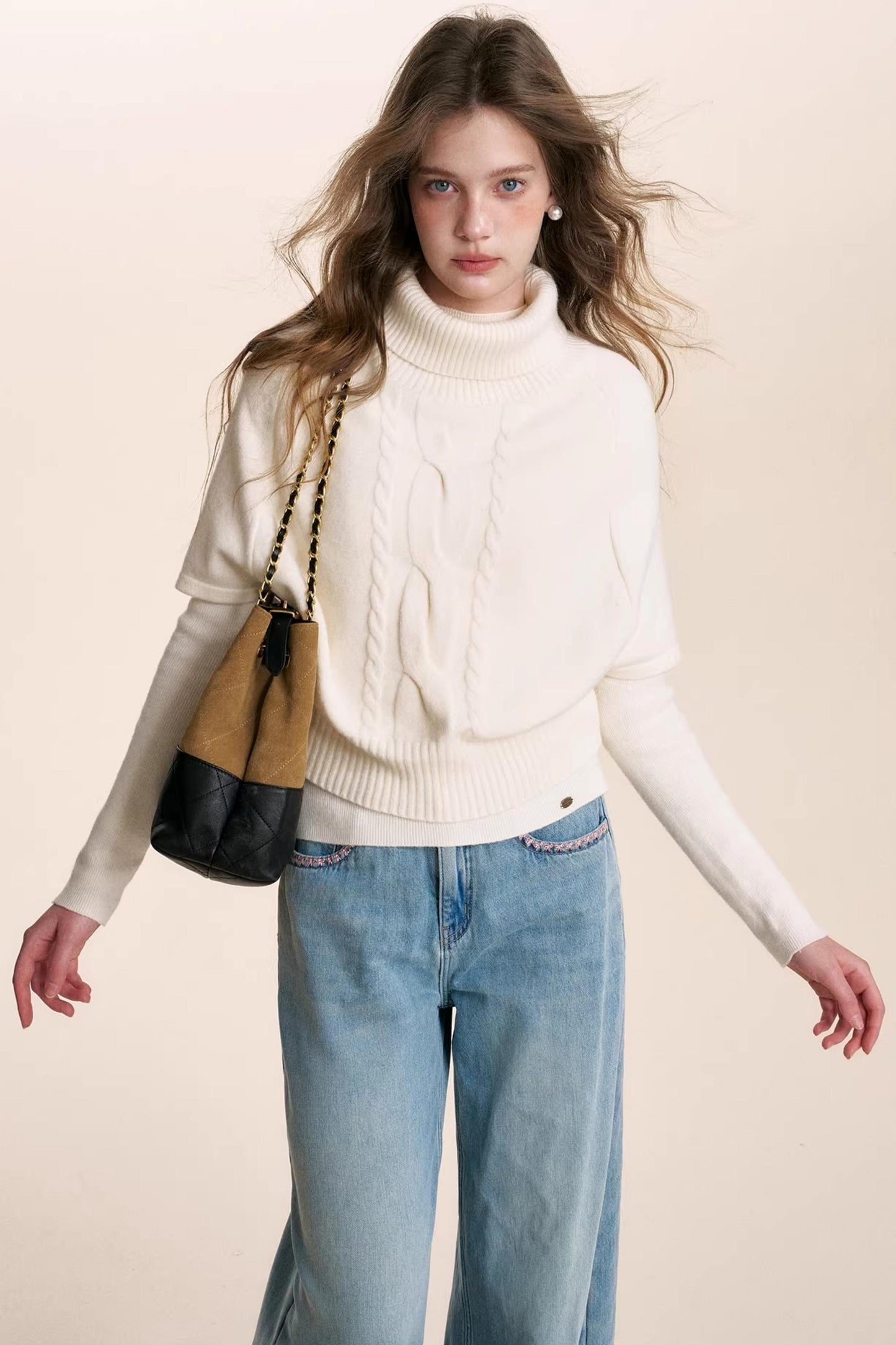 Winter Knit Turtleneck Sweater Set-Up