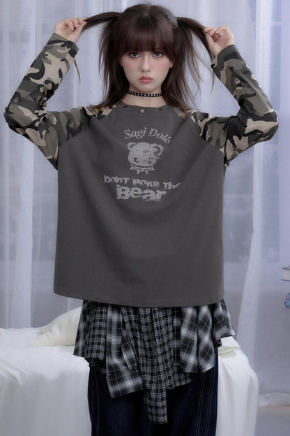 Autumn Style Gray Raglan Top