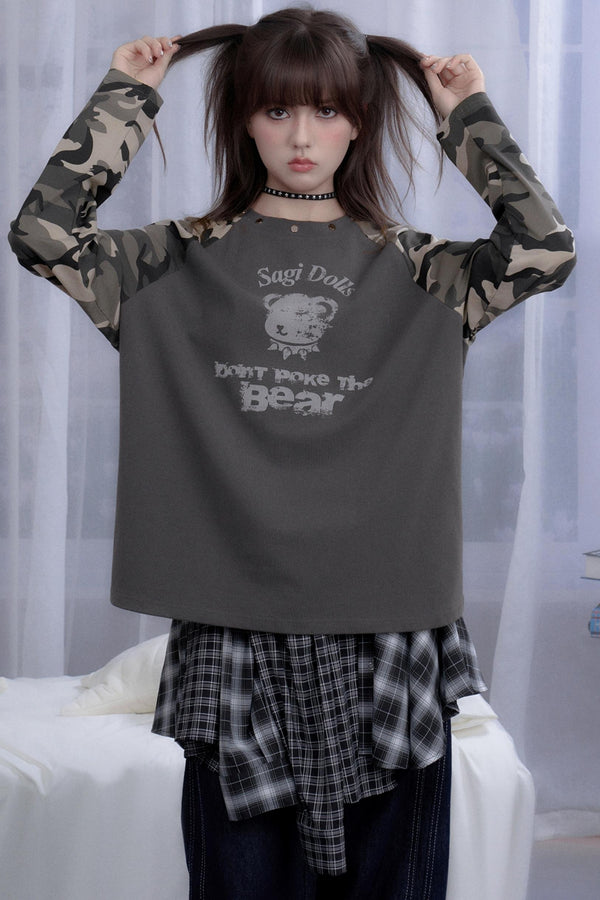 Autumn Style Gray Raglan Top