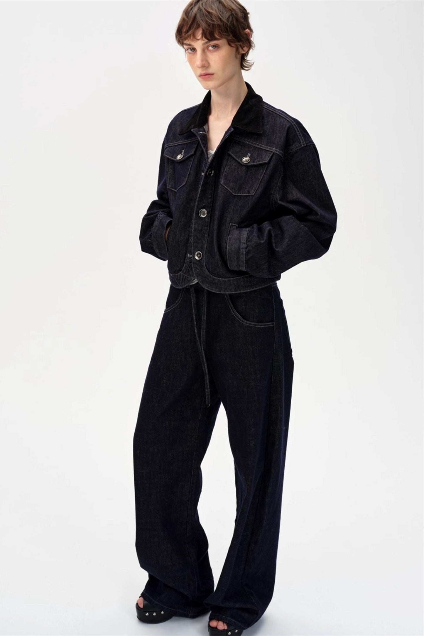 Cow Color Slim-Fitting Cotton Straight-Leg Pants