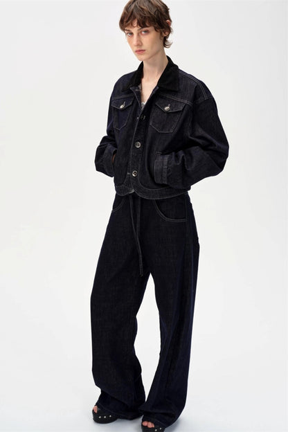 Cow Color Slim-Fitting Cotton Straight-Leg Pants