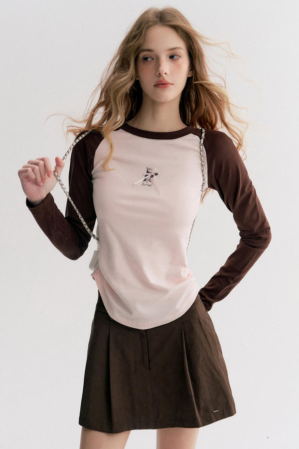 Rose Kitten Cotton Long Sleeve T-Shirt