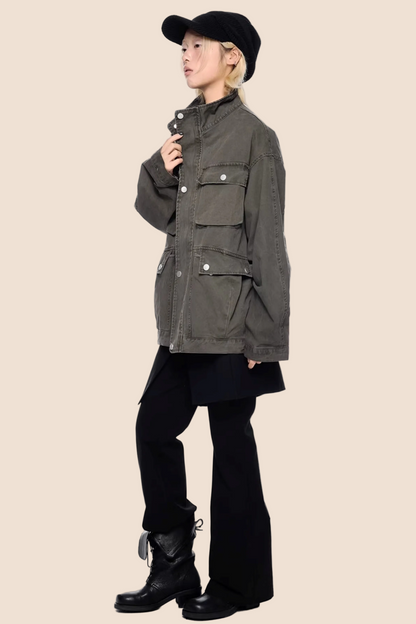 Barn-Style Distressed Work Jacket