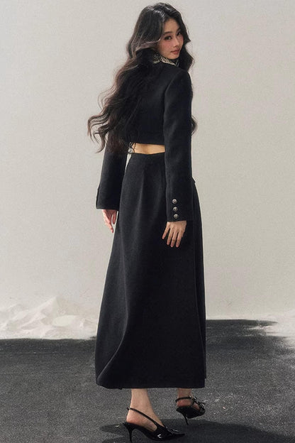 Whisper Lace Winter Suit Skirt Set-Up