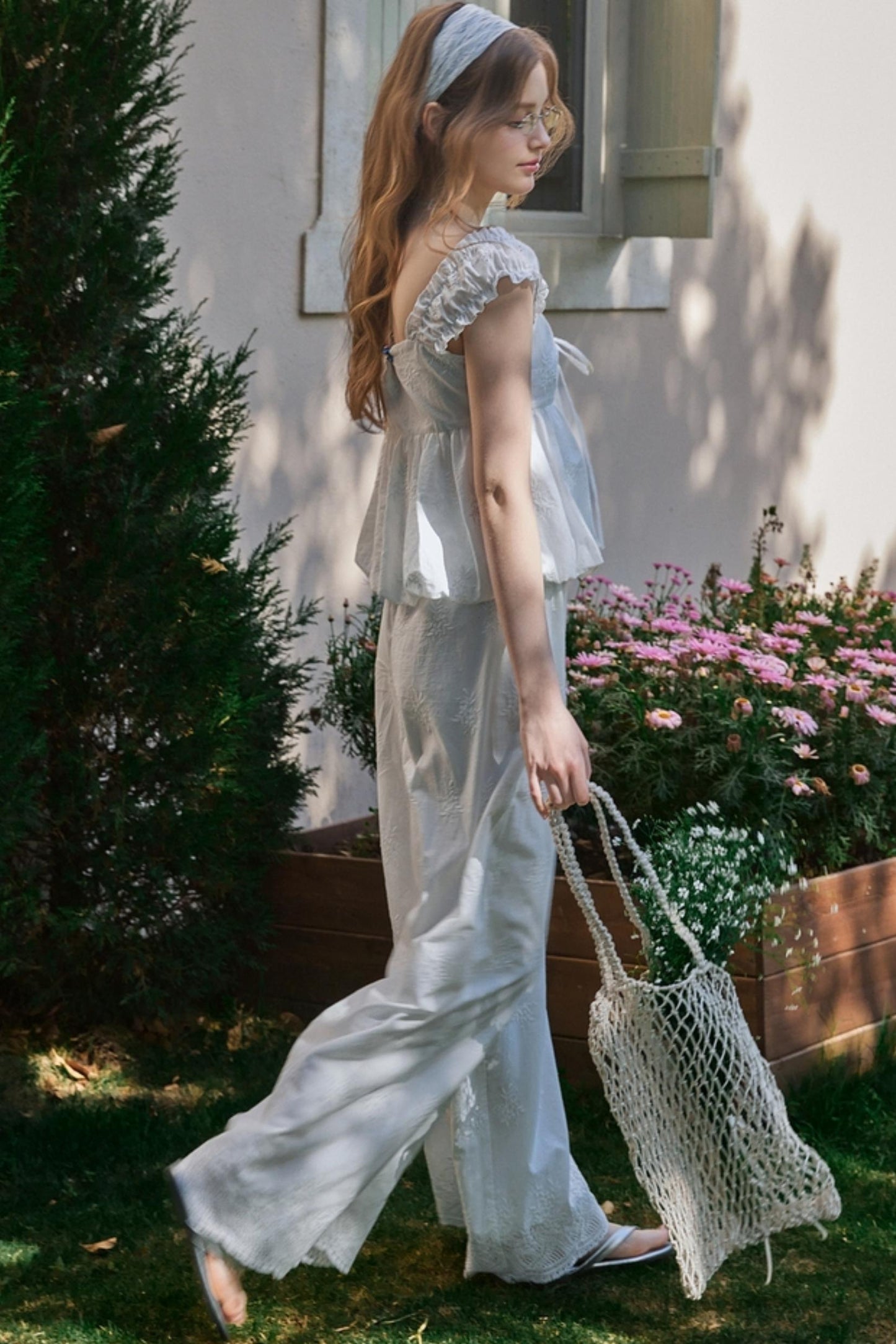 Skeleton V-Neck Ensemble Pants Set-Up