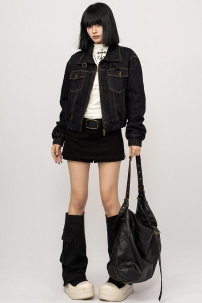 Retro Fur Collar Denim Jacket