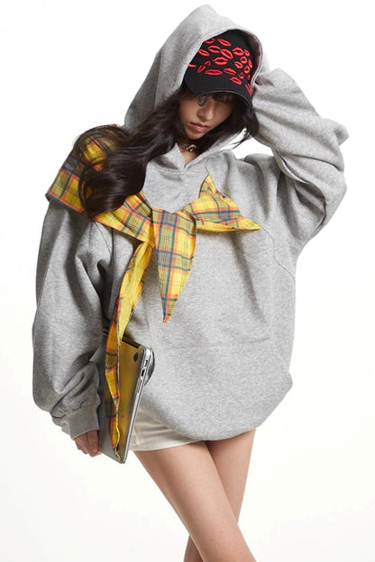 Vintage Plaid Loose Long Sleeve Sweatshirt